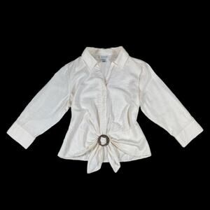 Coldwater Creek Off-White Long Sleeve Top | Size L